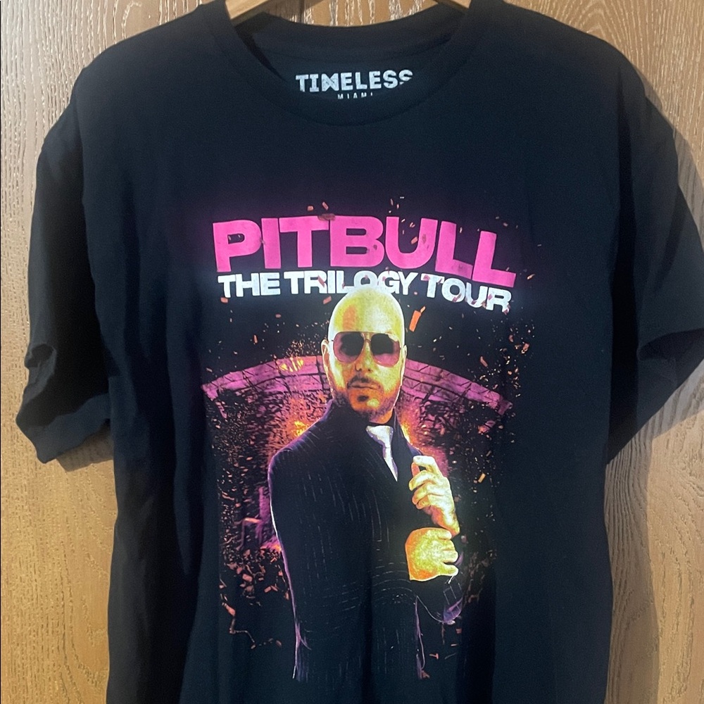 Pitbull Trilogy Tour Shirt Black Graphic T-Shirt